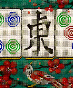 Cherry Blossoms on Green Mah Jongg