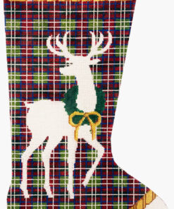Reindeer on Plaid Stocking