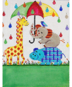 Umbrella & Animals Birth Announcement