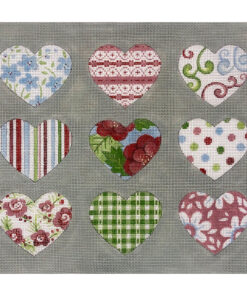 Patterned Hearts on Gray