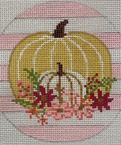 Pumpkins on Pink Stripes