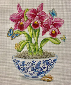 Fuschia Orchids in Vase