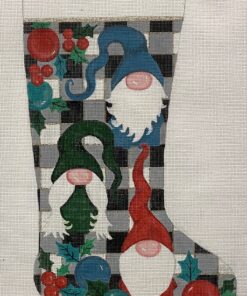Gnomes on Checks Christmas Stocking