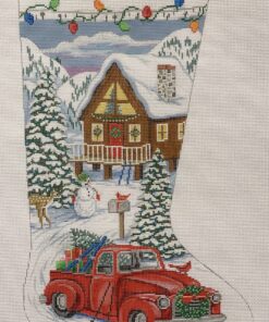 Red Truck & Ski Lodge Stocking