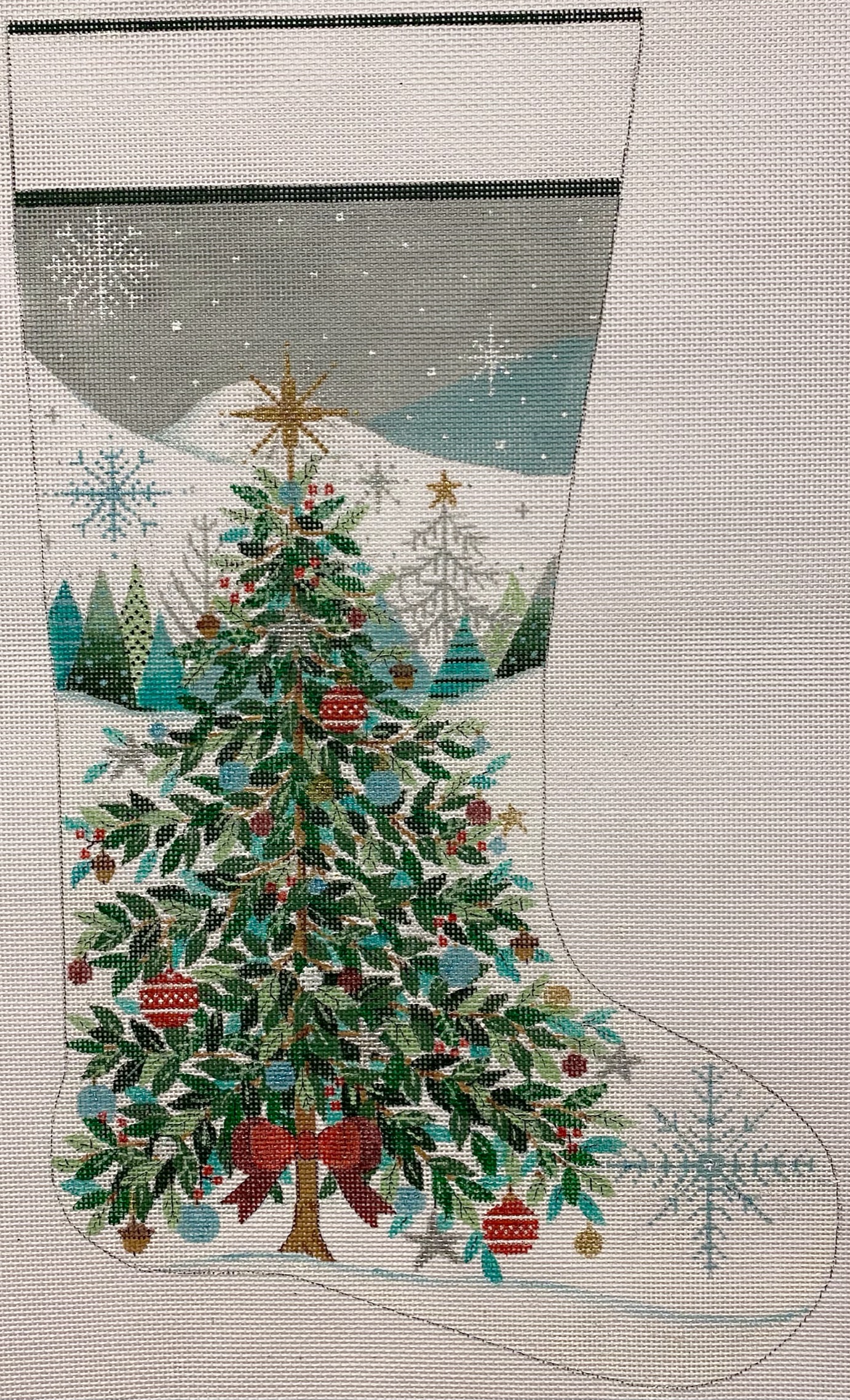 Alice Peterson Home Creations Holiday Edition Needlepoint Stocking