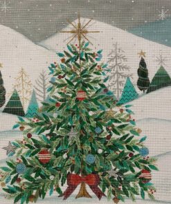Christmas Tree w/Red Bow Pillow