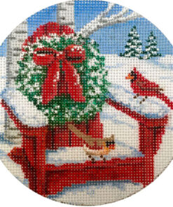 Cardinals on Adirondack Ornament