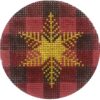 Gold Snowflake on Plaid