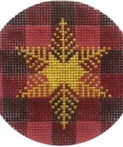 Gold Snowflake on Plaid