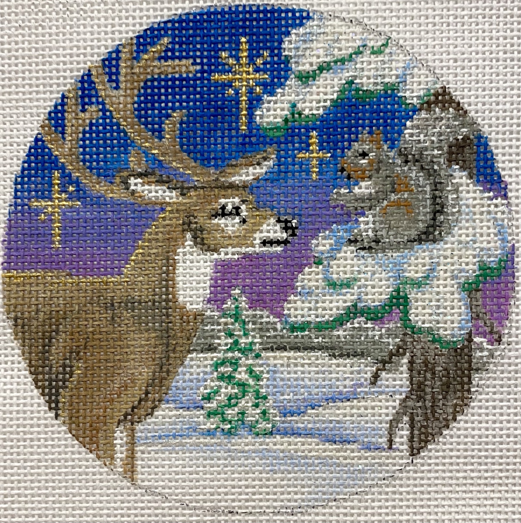 Stitch & Zip Round Ornament Needlepoint Kit by Alice Peterson Co.
