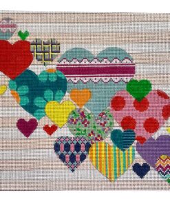 Hearts Collage with Stripes