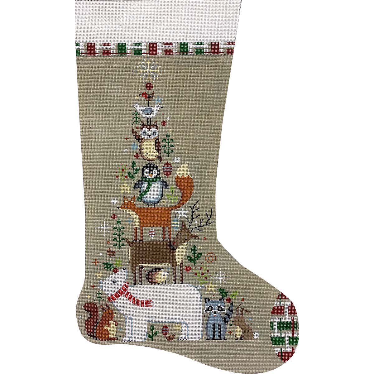 Stacked Animals Stocking | Alice Peterson Company