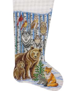 Woodland Animals & Birch Trees Stocking