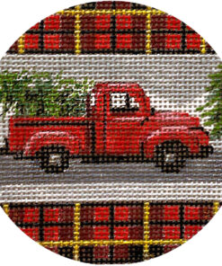 Red Truck on Plaid