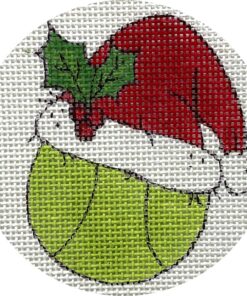 Tennis Ball with Santa Hat