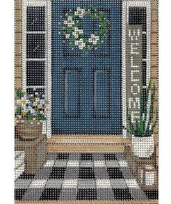 Gingham and Blue Door