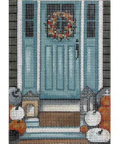 Pumpkin and Teal Door
