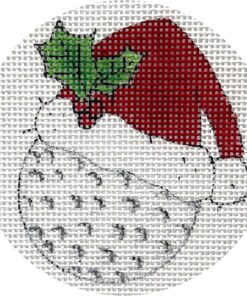 Golf Ball with Santa Hat