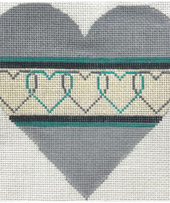 Teal and Grey Hearts