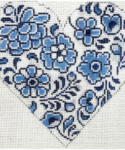Blue and White Foral Heart