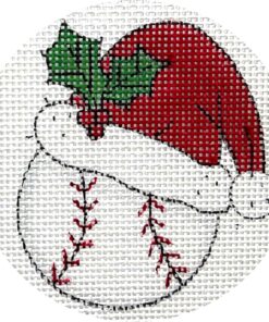 Baseball with Santa Hat