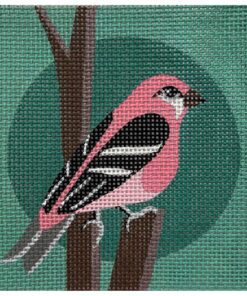 Pink Bird on Teal