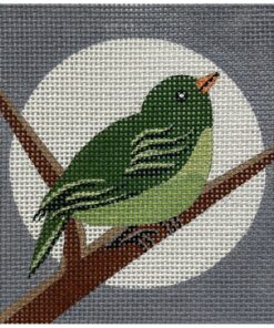 Green Bird on Grey