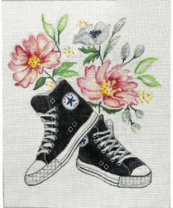 Black Hight Tops with Flowers
