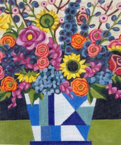 Flowers in Geometric Vase