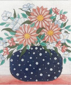 Pink Daisy Polka Dot Vase