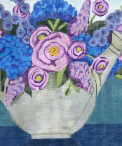 Watering Can W/ Blue Flowers