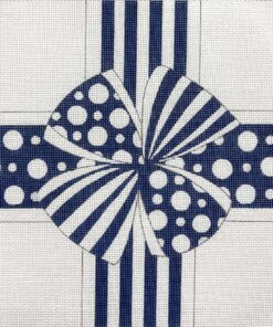 Navy and White Bow