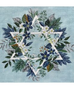 Blue Floral Star of David