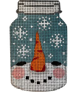 Snowman Looking Up In Mason Jar