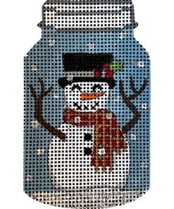 Snowman in Top Hat In Mason Jar