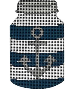 Anchor on Stripes - Mason Jar