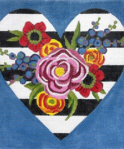Black/White Floral Heart