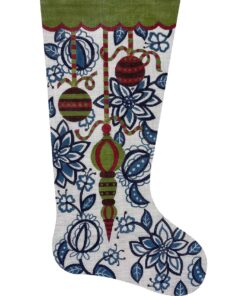 Blue/White Floral Orn. Stocking