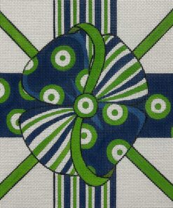 Blue and Green Geometric Bow