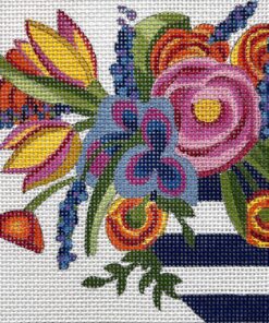 Floral in Stipes Vase
