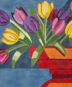 Tulips in Red Vase