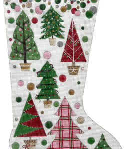 Chritmas Trees with Polka Dots Stocking