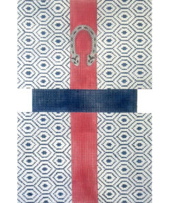 Blue and White Geometric Clutch