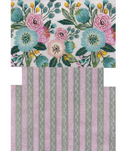 Pastel Foral with Stripes Clutch