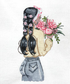 Twin Braids & Pink Flowers