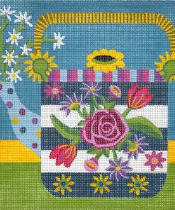 Floral Teapot - Whicker Handle