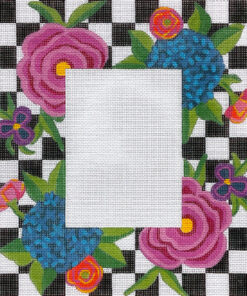Checks & Flowers Picture Frame