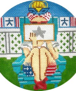 4th of July Stitching Girl