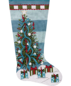 Teal Xmas Tree with Cardinals