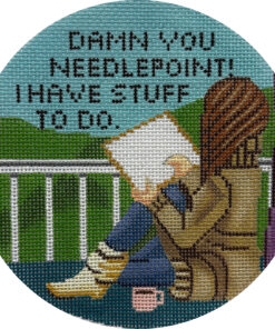Damn You Needlepoint Round